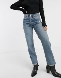 Классические джинсы в винтажном стиле Free People-Синий