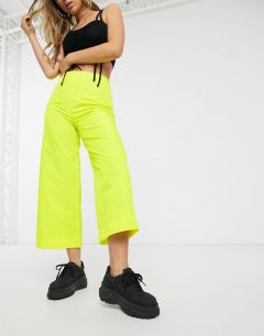 Ярко-желтые брюки с широкими штанинами ASOS DESIGN-Черный цвет