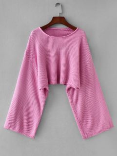 Однотонный свитер с заниженной линией плеч
