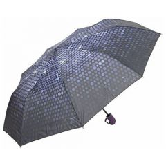 Зонт Rain Lucky, полуавтомат, 3 сложения, купол 94 см, 9 спиц, система «антиветер», для женщин, фиолетовый