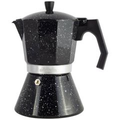 Кофеварка гейзерная 450мл с широким индукционным дном (черный мрамор)