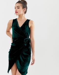Бархатное платье с завязкой сбоку Parisian-Зеленый