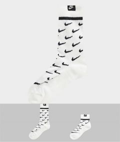 Набор из 2 пар белых носков с логотипом-галочкой Nike-Белый