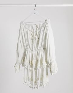 Платье мини с кисточками Raga-Белый