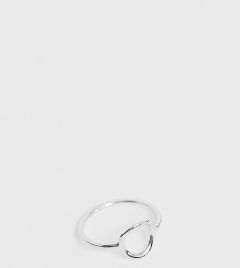 Серебряное кольцо с контурным кругом ASOS DESIGN-Серебряный