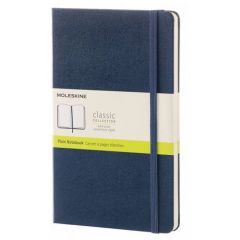 Блокнот Moleskine Classic Large 130х210, 120 листов в точку QP066B20, синий сапфир, цвет бумаги бежевый