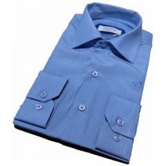 Школьная рубашка, размер 116-122, синий