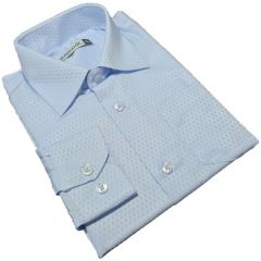 Школьная рубашка, размер 104, голубой