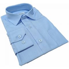 Школьная рубашка, размер 116, голубой