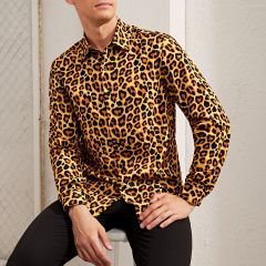 Мужская рубашка с леопардовым принтом