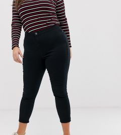 Укороченные эластичные облегающие брюки с боковыми карманами на молнии ASOS DESIGN Curve-Черный