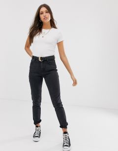 Черные выбеленные джинсы в винтажном стиле New Look-Черный