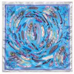 Платок Павловопосадская платочная мануфактура, 89х89 см, серый, синий