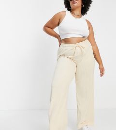 Вельветовые брюки кремового цвета в винтажном стиле ASOS DESIGN Curve-Белый