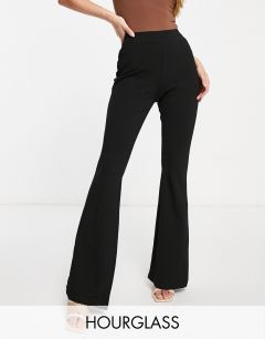 Узкие трикотажные брюки клеш ASOS DESIGN Hourglass-Черный цвет