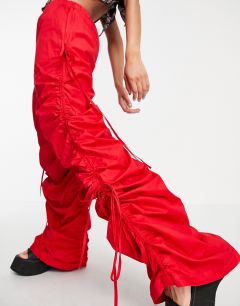 Oversized-брюки карго со сборками Jaded London-Красный