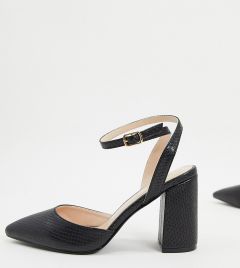 Черные туфли на блочном каблуке с ремешком на щиколотке RAID-Черный цвет