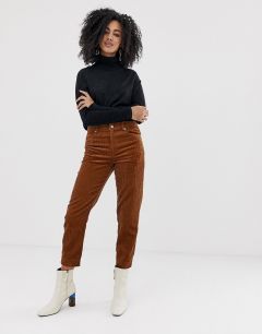 Вельветовые брюки из органического хлопка Selected Femme-Светло-коричневый