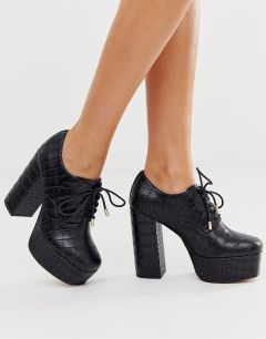 Черные туфли на каблуке и платформе ASOS DESIGN-Черный