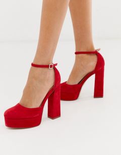 Красные туфли на блочном каблуке и платформе Steve Madden-Красный