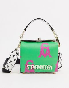 Зеленая сумка через плечо с принтом логотипа Steve Madden-Зеленый цвет