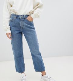 Синие джинсы прямого кроя из переработанных материалов в винтажном стиле ASOS DESIGN Petite Florence-Синий