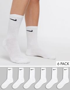 Набор из 6 пар белых носков с логотипом-галочкой Nike-Белый