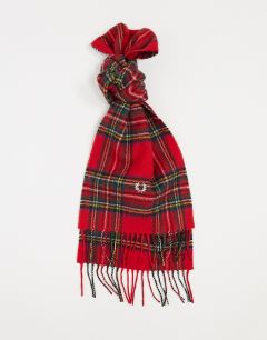 Красный шерстяной шарф в шотландскую клетку Fred Perry