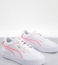 Белые кроссовки с неоново-розовой отделкой PUMA Cali Sport – эксклюзивно для ASOS-Белый