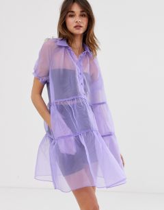 Полупрозрачное платье мини 2NDDAY Jamboree-Фиолетовый