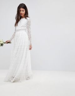 Платье макси с длинными рукавами ASOS EDITION Wedding-Белый