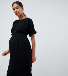 Черное платье миди ASOS DESIGN Maternity-Черный цвет