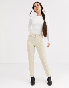 Светло-бежевые вельветовые джинсы в винтажном стиле Topshop-Кремовый