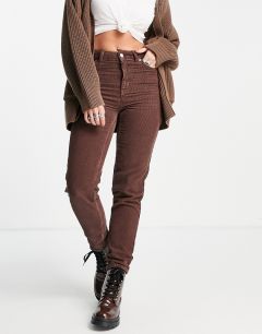 Коричневые вельветовые джинсы в винтажном стиле Topshop-Коричневый цвет