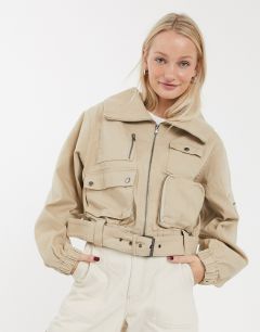 Джинсовая куртка с карманами в стиле милитари ASOS DESIGN-Мульти