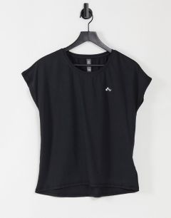 Свободная спортивная футболка черного цвета с короткими рукавами Only Play-Черный цвет