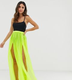 Эксклюзивная сетчатая пляжная юбка неоново-лаймового цвета Glamorous-Зеленый