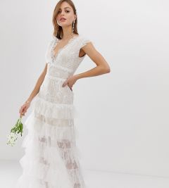 Эксклюзивное ярусное свадебное платье Bronx & Banco-Белый