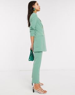 Зеленое двубортное платье-пиджак Stradivarius-Зеленый