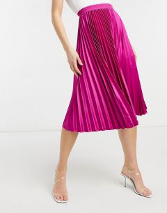 Плиссированная юбка макси цвета фуксии с принтом Outrageous Fortune-Розовый цвет