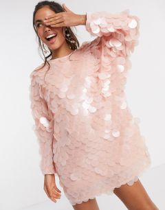 Платье мини прямого кроя с розовыми пайетками ASOS EDITION-Розовый