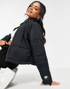Укороченная стеганая куртка черного цвета из синтетического материала Nike Air-Черный цвет