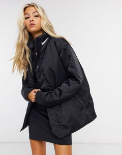 Черное пальто с логотипом Nike premium-Черный цвет