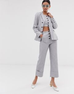 Комбинируемые брюки с завышенной талией и пуговицами спереди Fashion Union-Серый