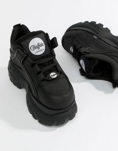 Классические черные низкие кроссовки на платформе Buffalo-Черный