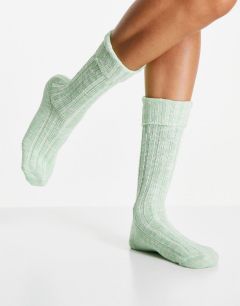 Зеленые длинные носки с комбинированным узором ASOS DESIGN-Зеленый цвет