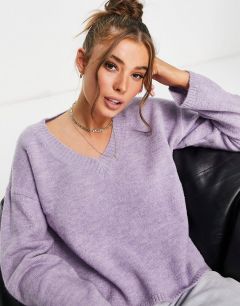 Сиреневый пуловер с V-образным вырезом JDY Rubi-Фиолетовый цвет