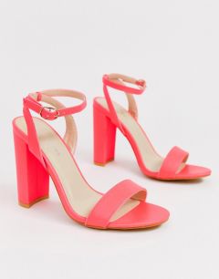 Неоново-розовые босоножки на блочном каблуке Glamorous-Оранжевый