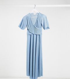 Синее платье миди для кормления с запахом ASOS DESIGN Maternity-Синий