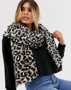 Длинный шарф с леопардовым принтом ASOS DESIGN-Мульти